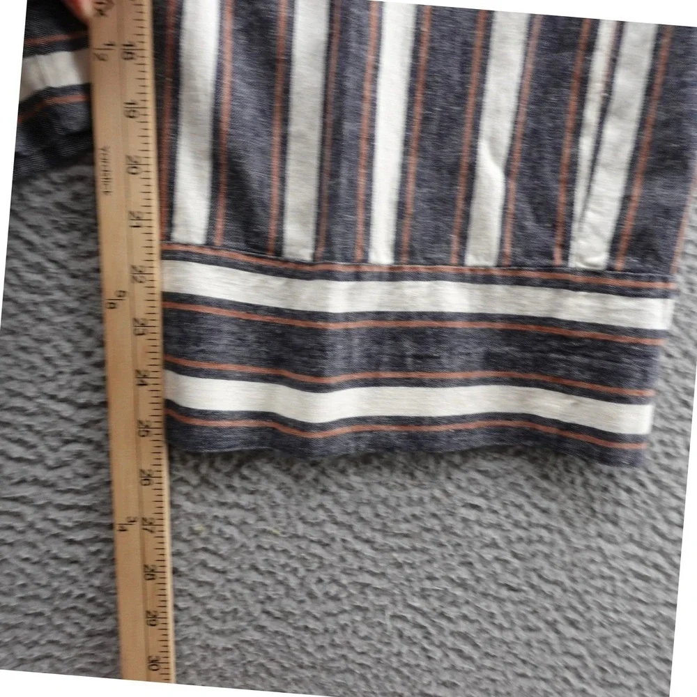 Banana Republic Blake Crop Pants Size 6‎ Linen Blend Striped Wide Leg Belted